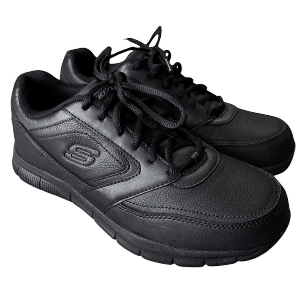Skechers Nampa Wyola Black Slip Resistant Work Sneaker Worn Only Once